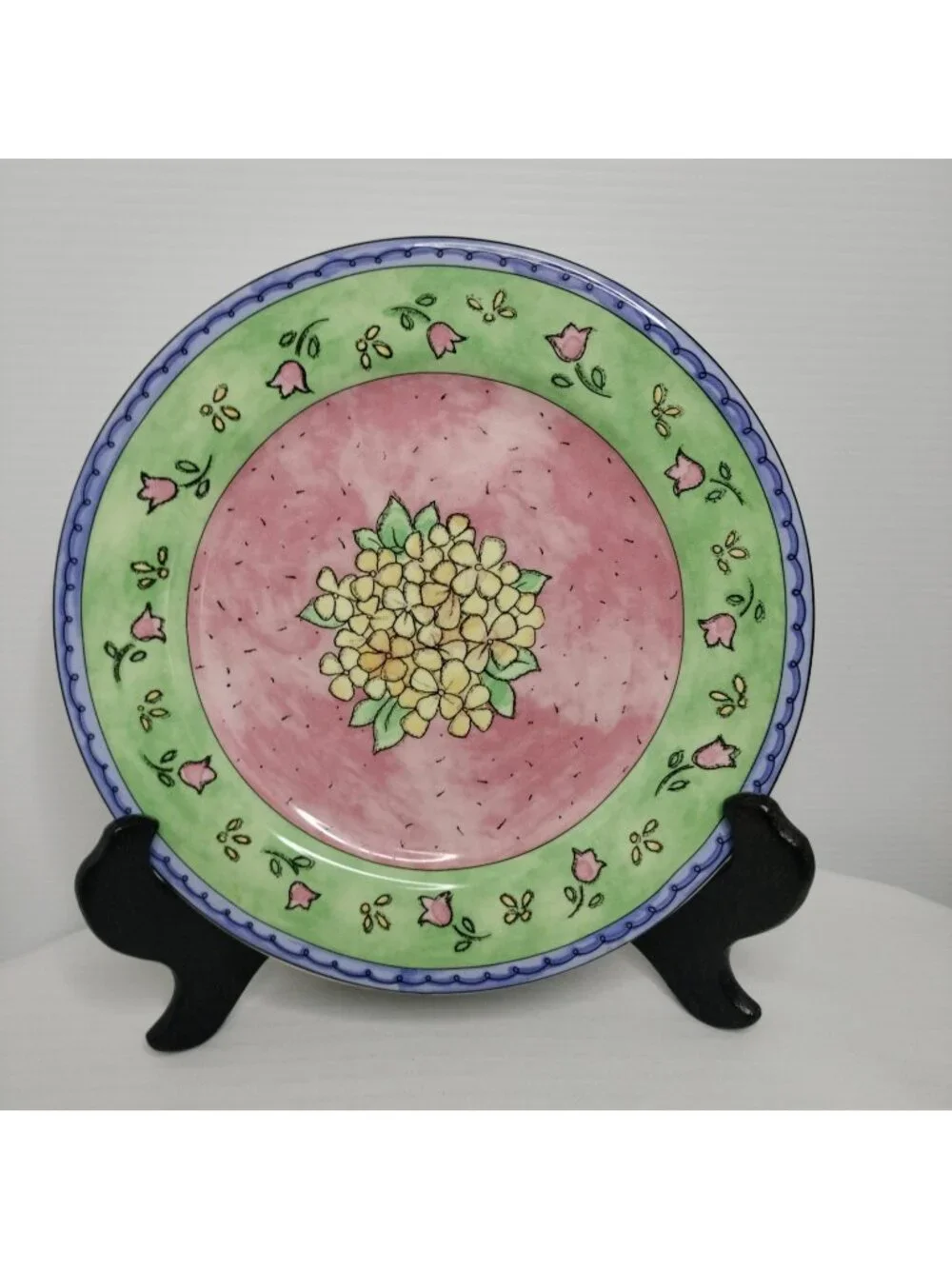 Sango Watercolor Blueberry Sky Salad Plates  7 3/4